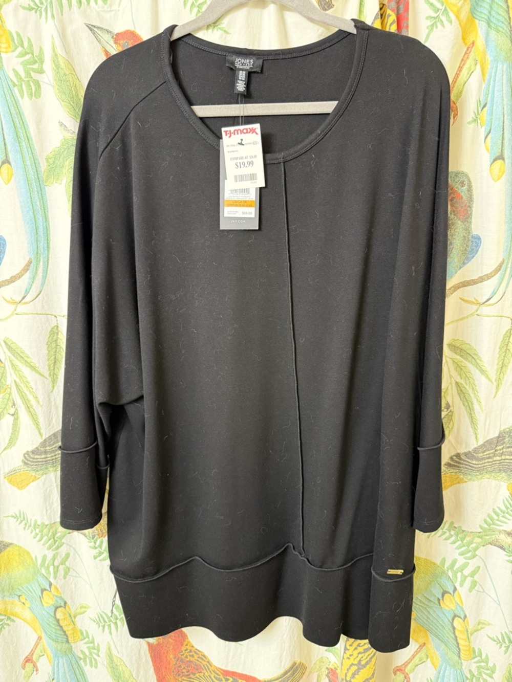 Jones New York Black Long-Sleeve Pullover Sweatshirt